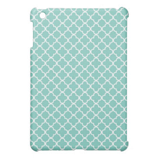 Aqua Quatrefoil Clover Pattern iPad Mini Covers