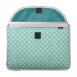 Aqua Quatrefoil Clover Pattern Sleeves For MacBook Pro