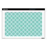 Aqua Quatrefoil Clover Pattern Decal For 17" Laptop