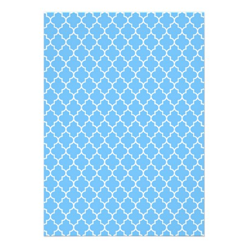 Aqua Quatrefoil Wedding Invitations