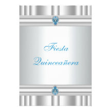 Aqua Quinceanera Sweet 15 Birthday Party Personalized Invite
