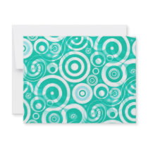 aqua_retro_circles custom invitations