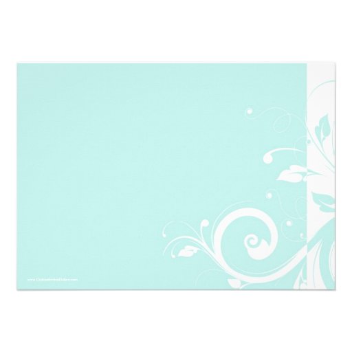 Aqua Reverse Swirl Wedding Invitations