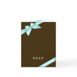 Aqua Ribbon RSVP Note Greeting Card