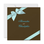 Aqua Ribbon Wedding Announcement