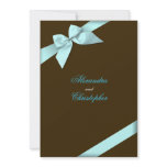 Aqua Ribbon Wedding Announcement