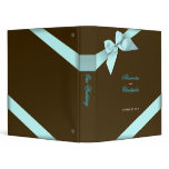 Aqua Ribbon Wedding Planner Album 3 Ring Binder