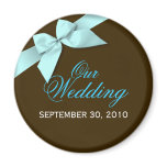 Aqua Ribbon Wedding Save The Date Announce