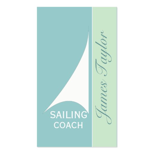 Aqua Sail Boat Sailing Business Card Template (front side)