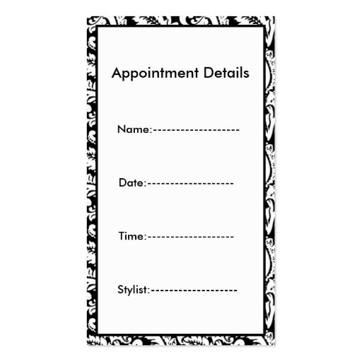 Aqua Salon businesscards and appointment Business Card Template (back side)