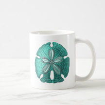 Aqua Sand Dollar Coffee Mugs