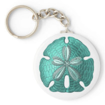 Aqua Sand Dollar Key Chain