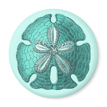 Aqua Sand Dollar Refrigerator Magnet