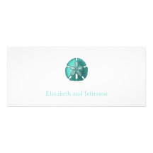 Aqua Sand Dollar Modern Wedding Invitation