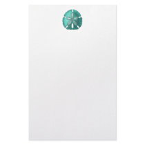 Aqua Sand Dollar Stationery