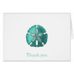 Aqua Sand Dollar Thank You Note Cards