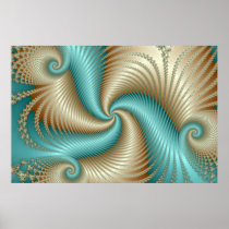 Aqua Satin - Fractal Posters