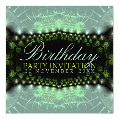 Aqua Satin Lace Birthday + all Event Party Invitat Invitation