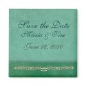 Aqua save the date template magnet