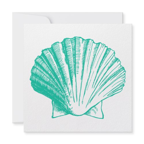 Aqua Sea Shell Luau Reception Invitation invitation