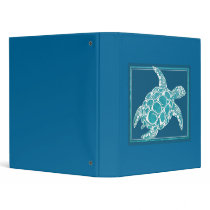 Aqua Sea Turtle Binder