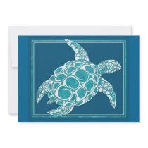 Aqua Sea Turtle Custom Announcements