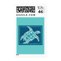 Aqua Sea Turtle Postage