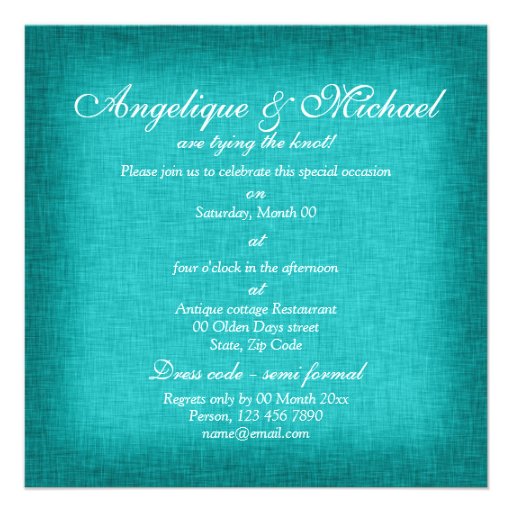 Aqua silver floral wedding engagement custom announcements