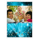 aqua snowflake christmas photo card