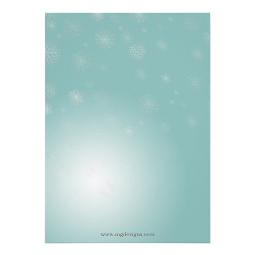 aqua snowflakes Winter Bridal shower Invite