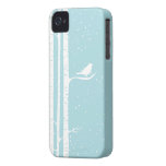 Aqua Snowy Birch Trees iPhone 4 Case-Mate Cases
