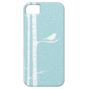 Aqua Snowy Birch Trees iPhone 5 Cases