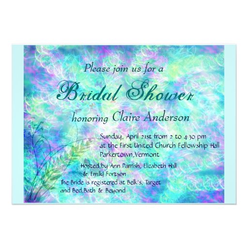 Aqua Spring Bridal Shower Invitation