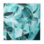 Aqua Stained Glass Decorative Tile tiles