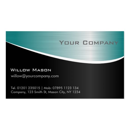 Aqua Stainless Steel, Professional Business Card (front side)