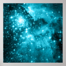 Aqua Stars Poster