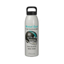 Aqua Stripe Football Helmet Liberty Bottle Reusable Water Bottle