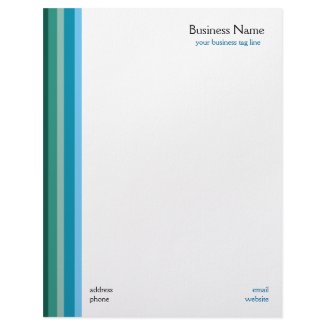 Aqua Stripes Business Letterhead Template letterhead