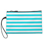 Aqua Stripes Pattern Wristlet