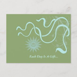 Aqua Sunrise - Each Day Is A Gift Focus Postcard postcard