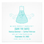 Aqua Sweet Chemistry Save the Date Invite