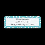 Aqua Swirl  Address Label