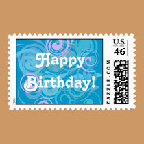 Aqua Swirl postage