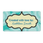 Aqua Swirlies Recipe/Goodies Label labels