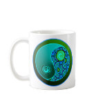 Aqua Swirls Yin Yang Coffee Mugs