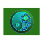 Aqua Swirls Yin Yang Post Cards