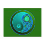 Aqua Swirls Yin Yang Post Cards