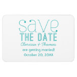 Aqua Trendy Typography Save the Date Magnet