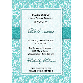 Aqua : : Trendy Wedding Bridal Shower Invitations invitation