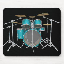 Aqua / Turquoise Drum Kit: Mousepad